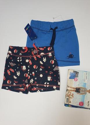 Набор хлопковых шорт для девочки lupilu 2-4 года.