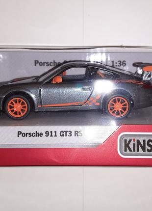 Модель Kinsmart 2010 Porsche 911 GT3 RS KT5352W 1:36 серый
