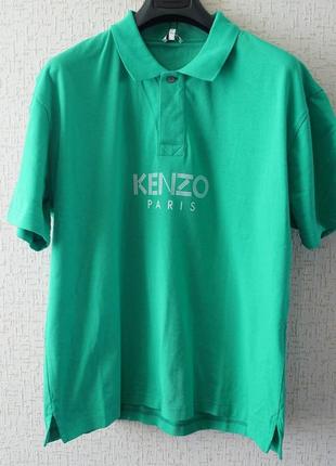 Мужское поло kenzo зеленого цвета
