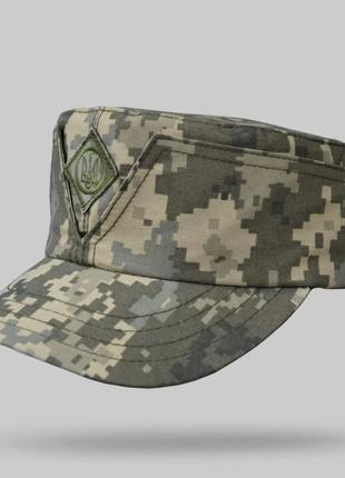 Кепка мазепинка піксель ЗСУ з кокардою, кепка армійська статутна