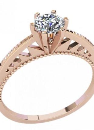 Золотое кольцо для предложения "бриллиант" 21345