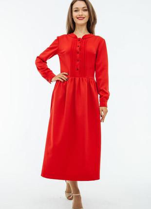 Красное платье с рукавами nadi renardi, длинное платье рубашка m