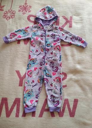 Комбинезон 98-104 см. 3-4 года my little pony тёплая пижама фл...