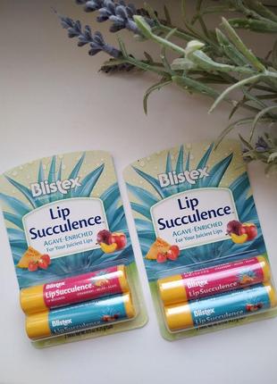 Бальзамы для губ blistex, lip succulence, tropical, 2 шт по 4....
