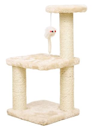 Когтеточка для кота Taotaopets 072204 Beige с полками и игрушк...