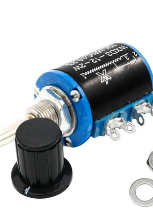 Резистор переменный, потенциометр WXD3-12-2W 10кОм многооборот...