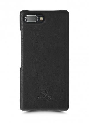 Кожаная накладка Stenk Cover для BlackBerry KEY2 LE Чёрная