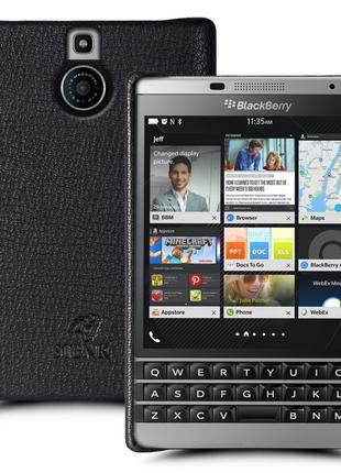 Кожаная накладка Stenk Cover для BlackBerry Passport SE Черный