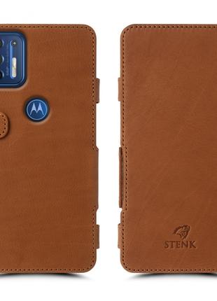 Чехол книжка Stenk Prime для Motorola Moto G9 Plus Camel