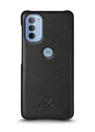 Кожаная накладка Stenk Cover для Motorola Moto G31 Чёрная