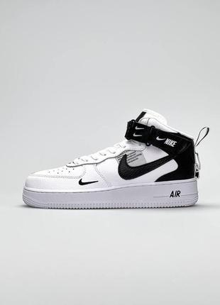 Кроссовки женские  nike air force mid utility all white black ...