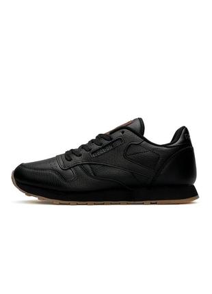 Кросівки чоловічі reebok classic leather black gum чорні