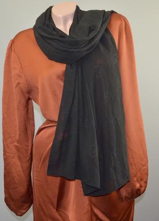 Christian dior шелковый, чёрный шарф silk scarf dior (оригинал)