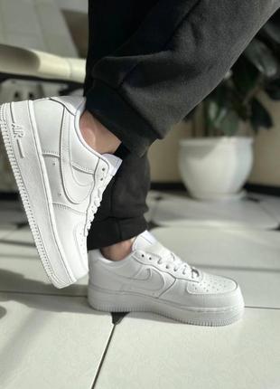 👟кроссовки кожаные женские nike air force white 2