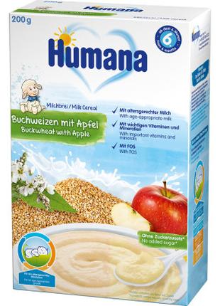 Детская каша Humana молочная гречневая с яблоком 200 г (403124...