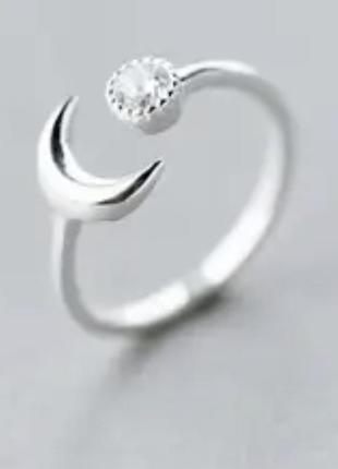 Сріблястий перстень у східному стилі півмісяць регулюється об’єм