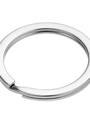 Кольцо плоское металлическое для ключей 30 мм / 1 штука Серебр...