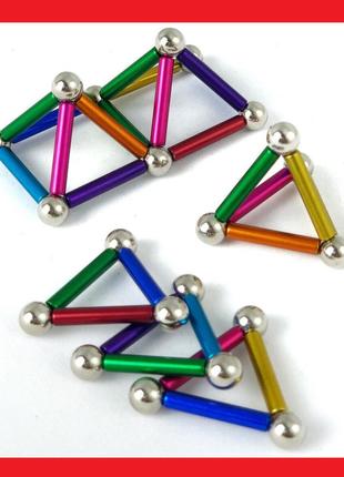 Магнитный конструктор Neo 36 палочек и 26 шариков Разноцветный