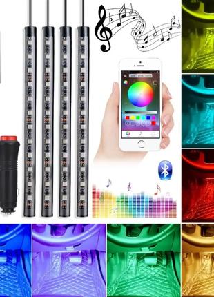 Светодиодная BLUETOOTH RGB 4х12 APP подсветка салона