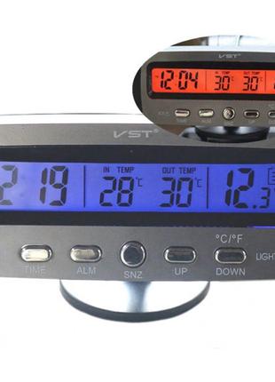 Часы термометр VST-7045 автомобильные