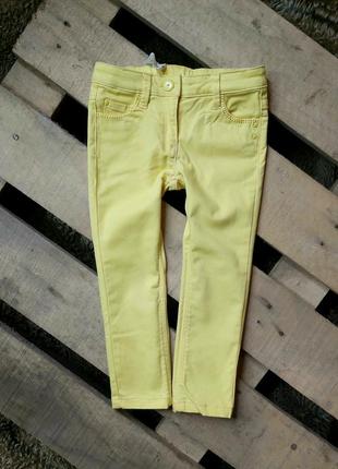 Яркие, желтые джинсы 2-4 года