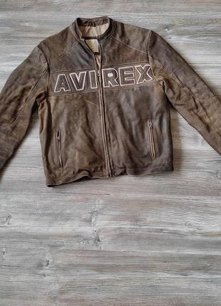 Кожаная винтажная куртка avirex alpha industries