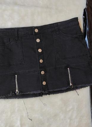 Чорні джинсові шорти зі спідницею дизайнерська спідниця з шорт...