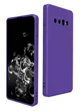 Силиконовый чехол для Samsung Galaxy S10 Фиолетовый микрофибра...
