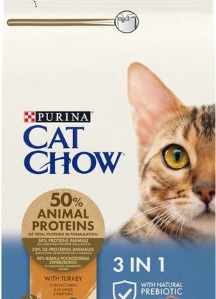 Сухой корм для взрослых кошек Purina Cat Chow Feline 3-in-1 с ...