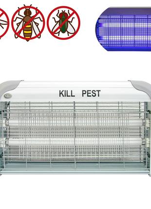 Лампа знищувач комах "Kill Pest IK-204 2х15W" Біло-сіра, УФ-па...