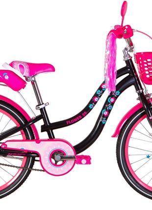 Велосипед 20" Formula FLOWER PREMIUM 2022 (черный с розовым)