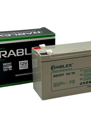 Акумулятор олив'яно-кислотний RABLEX RB1207, 12V / 7.0A