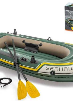 Надувная лодка двухместная для рыбалки Intex 68347 NP Seahawk ...