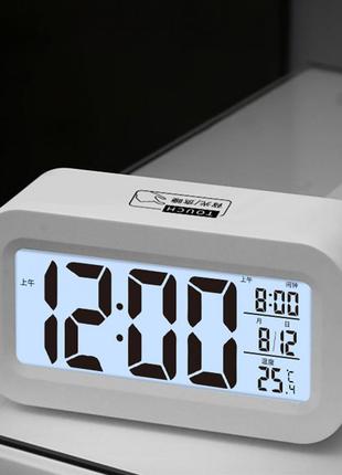 LED годинник з термометром Electronic Alarm Clock White