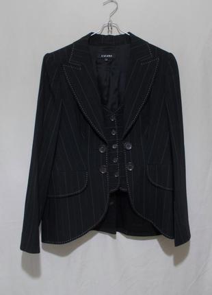 Новый пиджак дизайнерский черный шерсть escada 50-52р