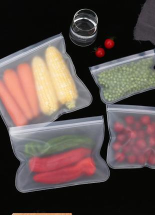 Многоразовая полупрозрачная сумка для хранения продуктов на молни