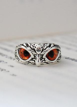 Совиное кольцо, совиный перстень, готический стиль, глаза совы