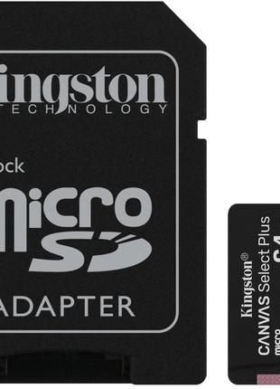 Kingston microsdhc 64gb canvas select plus class 10 uhs-i u1 v...