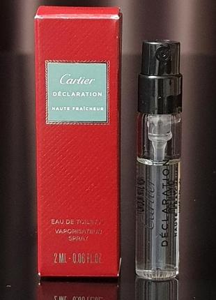 Оригинальный пробник cartier declaration haute fraicheur eau d...