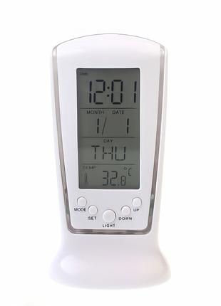 Часы будильник термометр хронограф с LED подсветкой Square Clock