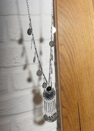 Металлическое ожерелье с монетами в этно стиле / бижутерия