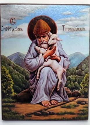 Икона Святой Спиридон Тримифунтский для дома 12*16 см