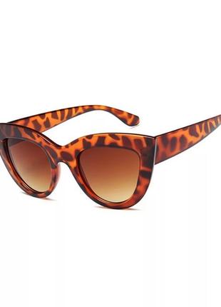 Женские солнцезащитные очки «кошачий глаз» леопардовые