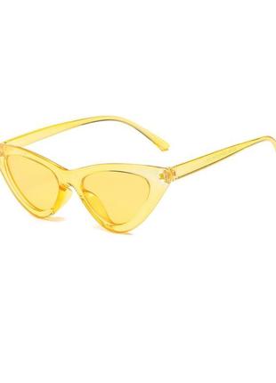Женские имиджевые очки кошачий глаз / лисички желтые