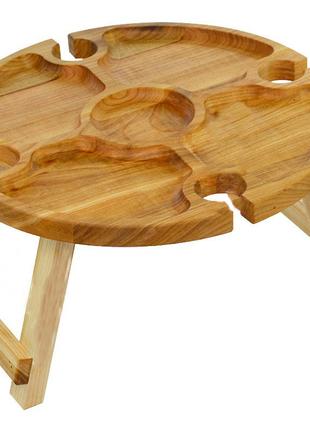 Винный столик из натурального дерева складной 35 х 19 см
