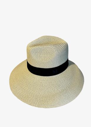 Женская солнцезащитная соломенная шляпа федора Силена кремовая...