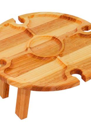 Винный столик из натурального дерева складной 35 х 17 см