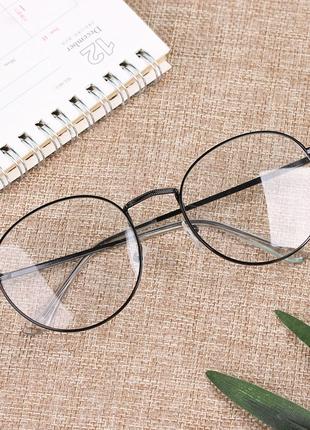 Имиджевые очки нулевки прозрачные унисекс черная оправа