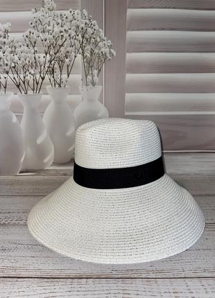 Женская солнцезащитная соломенная шляпа федора Силена белая (5...