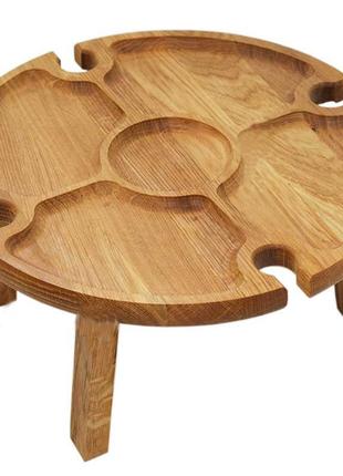 Винный столик из натурального дерева дуба складной 33 х 16 см